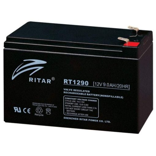RITAR AGM Batteri 12V 9AH 151x65x94mm F1