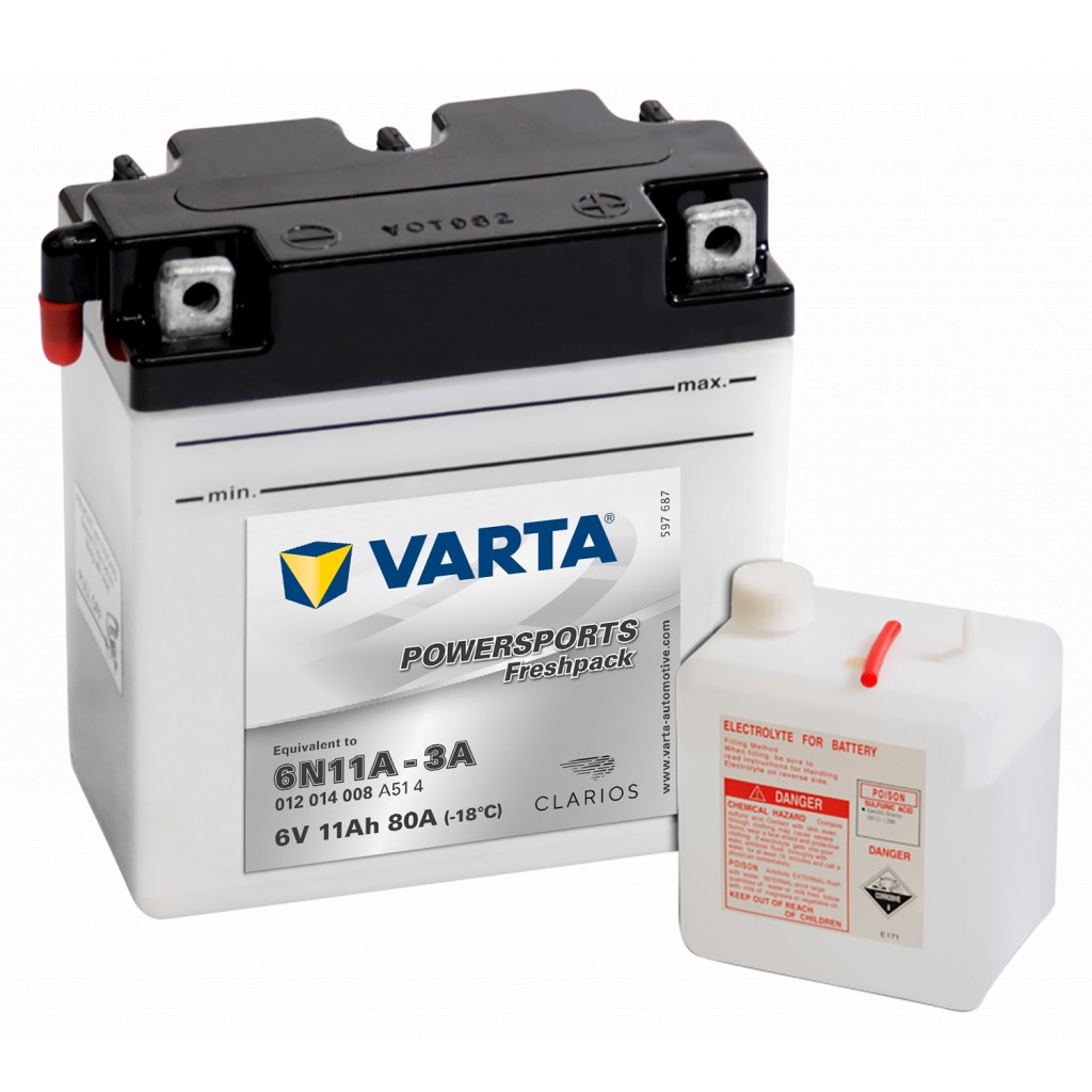 VARTA MC Batteri 6V 12AH 80CCA 122x61x135mm +høyre 6N11A-3A
