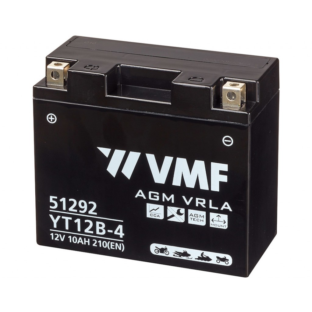 VMF MC Batteri 12V 10AH 215CCA (151x70x130) +venstre | YT12B-4 | YT12B-BS