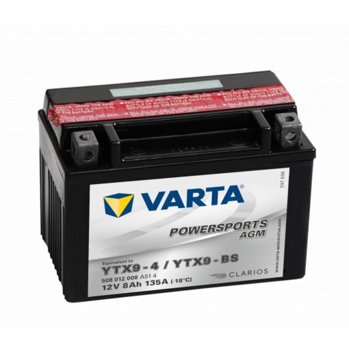 VARTA MC Batteri 12V 8AH 135CCA (152x88x106mm) +venstre YTX9-BS