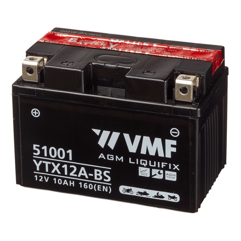 VMF MC Batteri 12V 10AH 120CCA (152x88x106) +venstre | YTX12A-BS