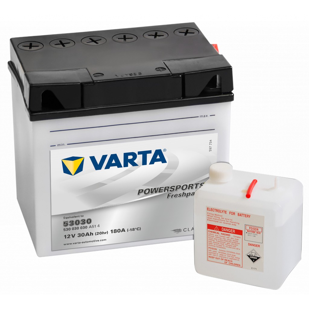 VARTA MC Batteri 12V 30AH 180CCA 186x130x171mm +høyre 53030
