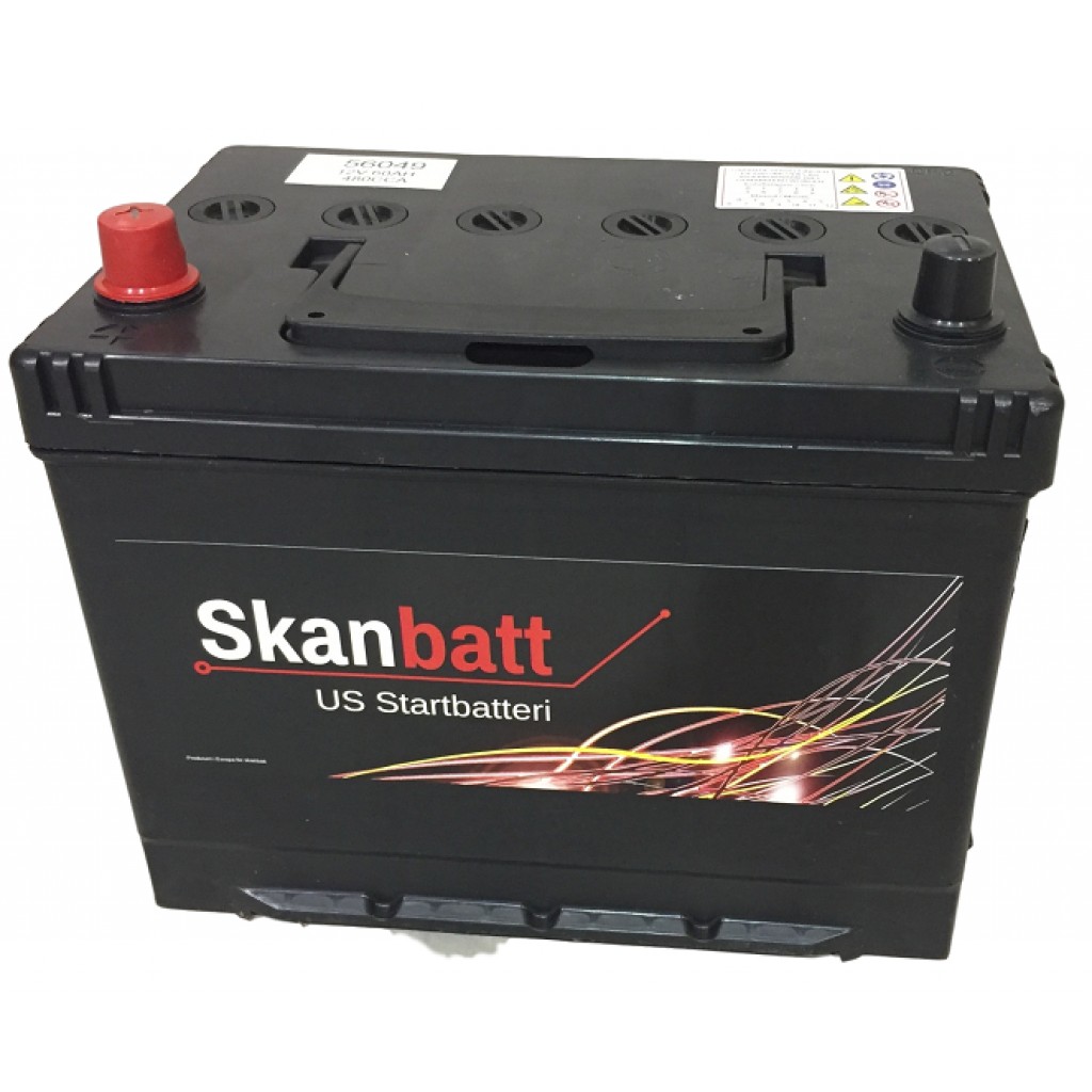 SKANBATT Startbatteri 12V 60AH 480CCA 261x172x200/220mm +venstre
