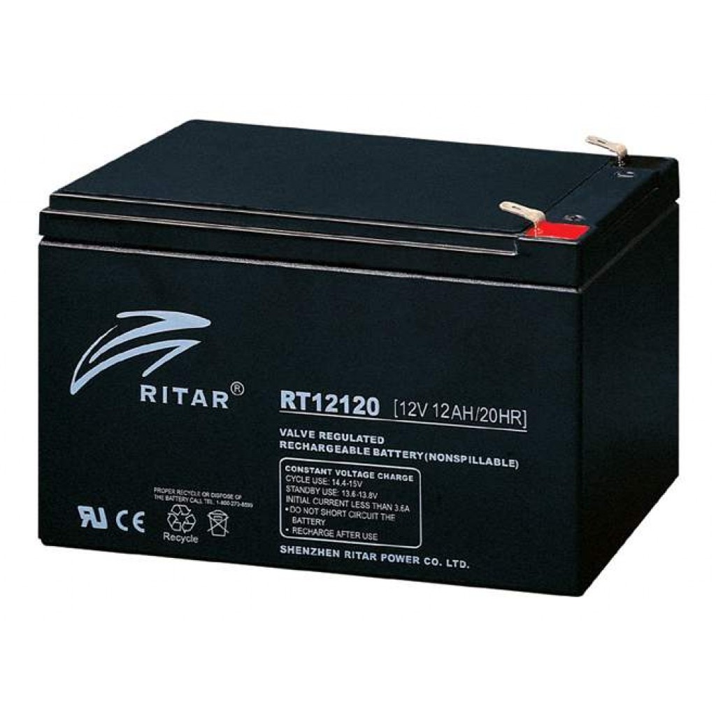 RITAR AGM Batteri 12V 12AH 151x98x95mm F2