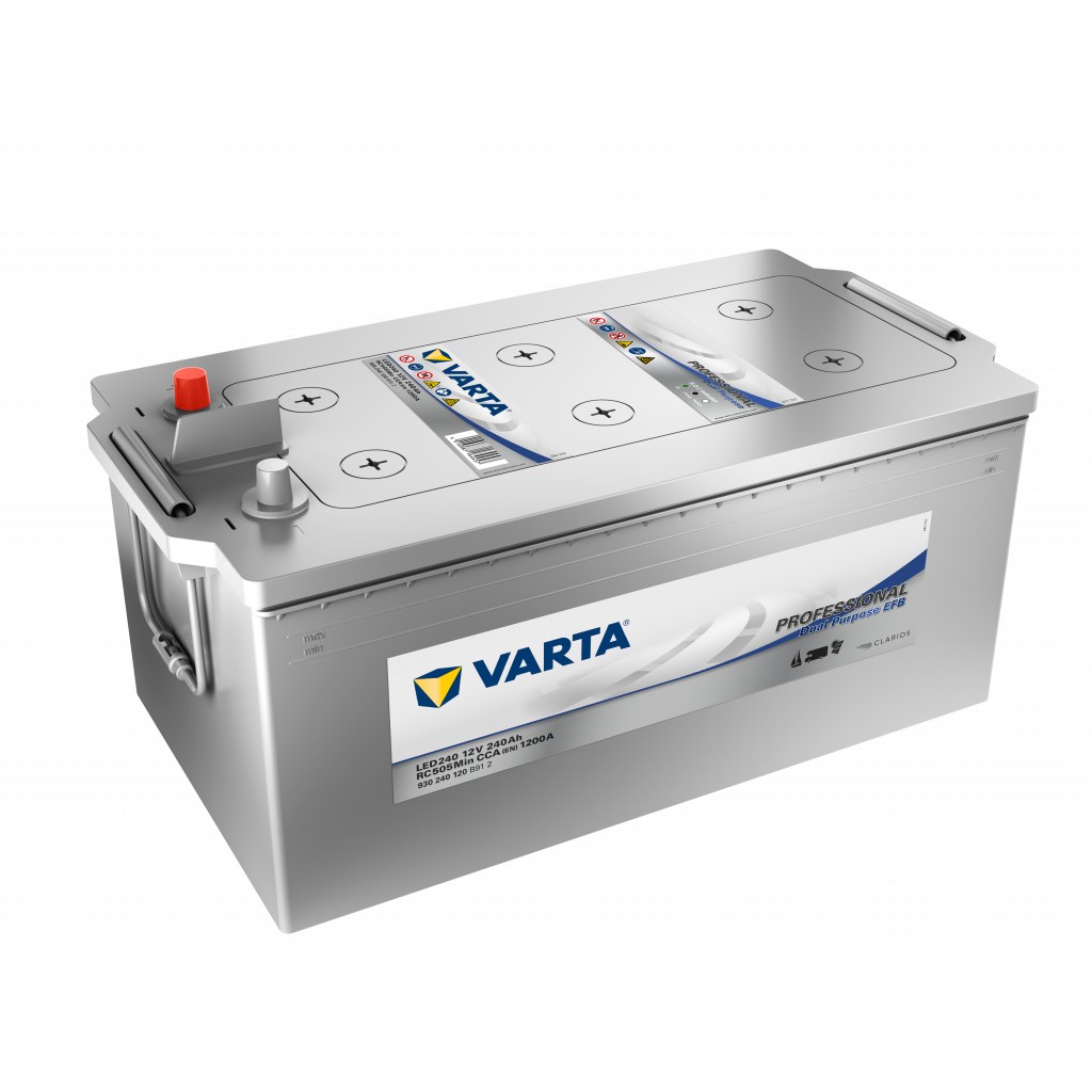 VARTA Fritidsbatteri EFB Batteri 12V 240AH 1200CCA (513x276x220/242mm) +venstre LED240