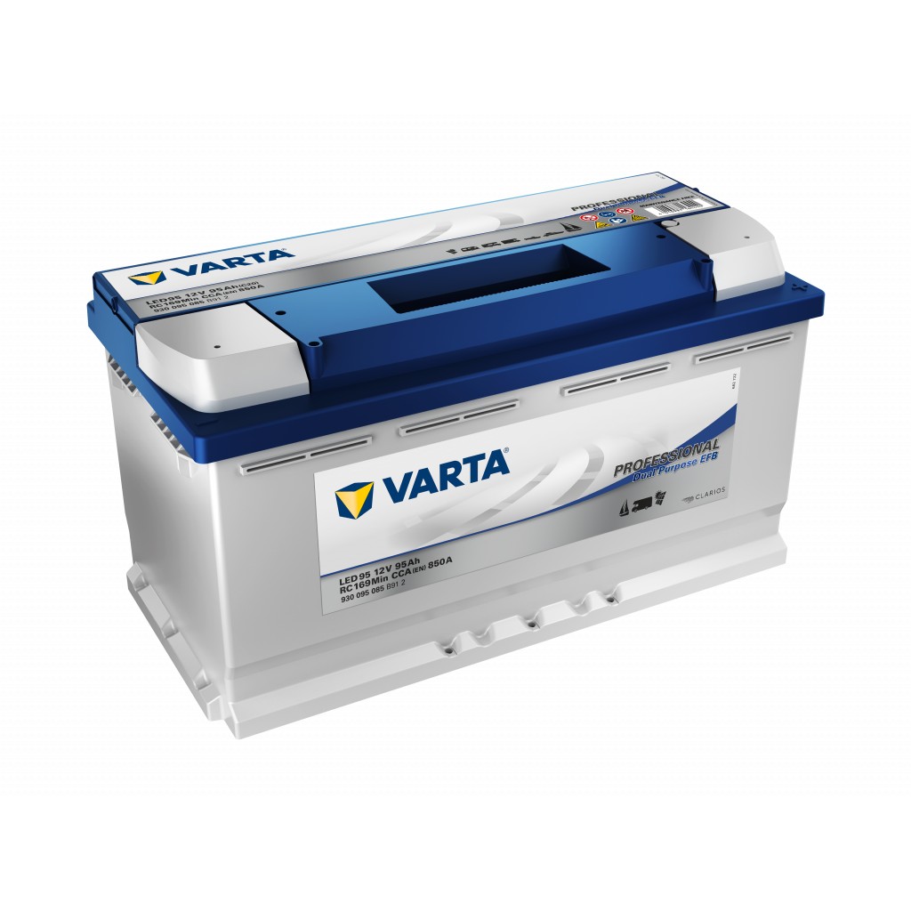 VARTA Fritidsbatteri EFB Batteri 12V 95AH 850CCA (315x175x190/190mm) +høyre LED95