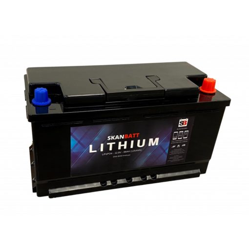 SKANBATT Bluetooth Lithium Batteri 12V 98AH 100A BMS - BOBILBATTERI