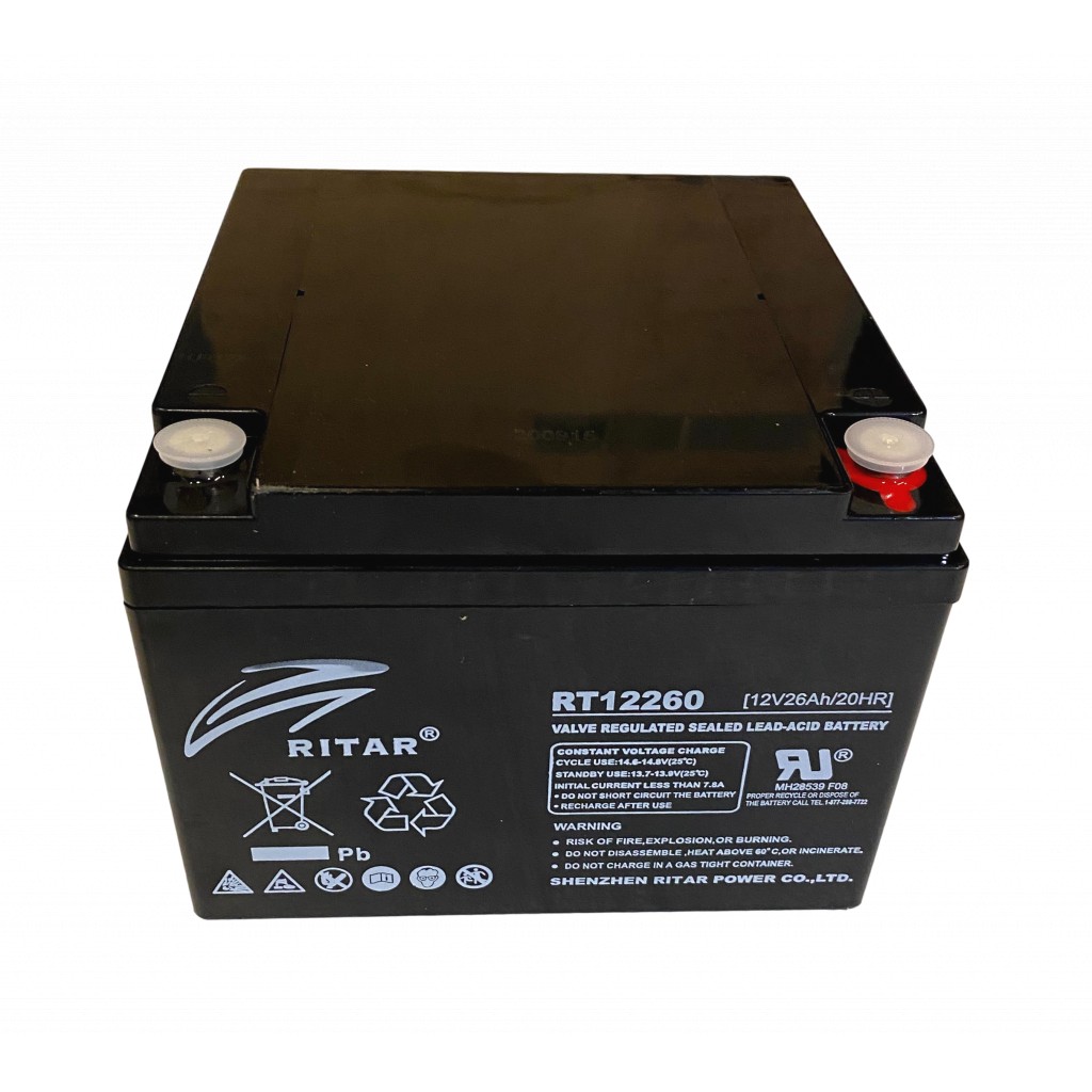 RITAR AGM Batteri 12V 26AH (166x175x125mm) M5