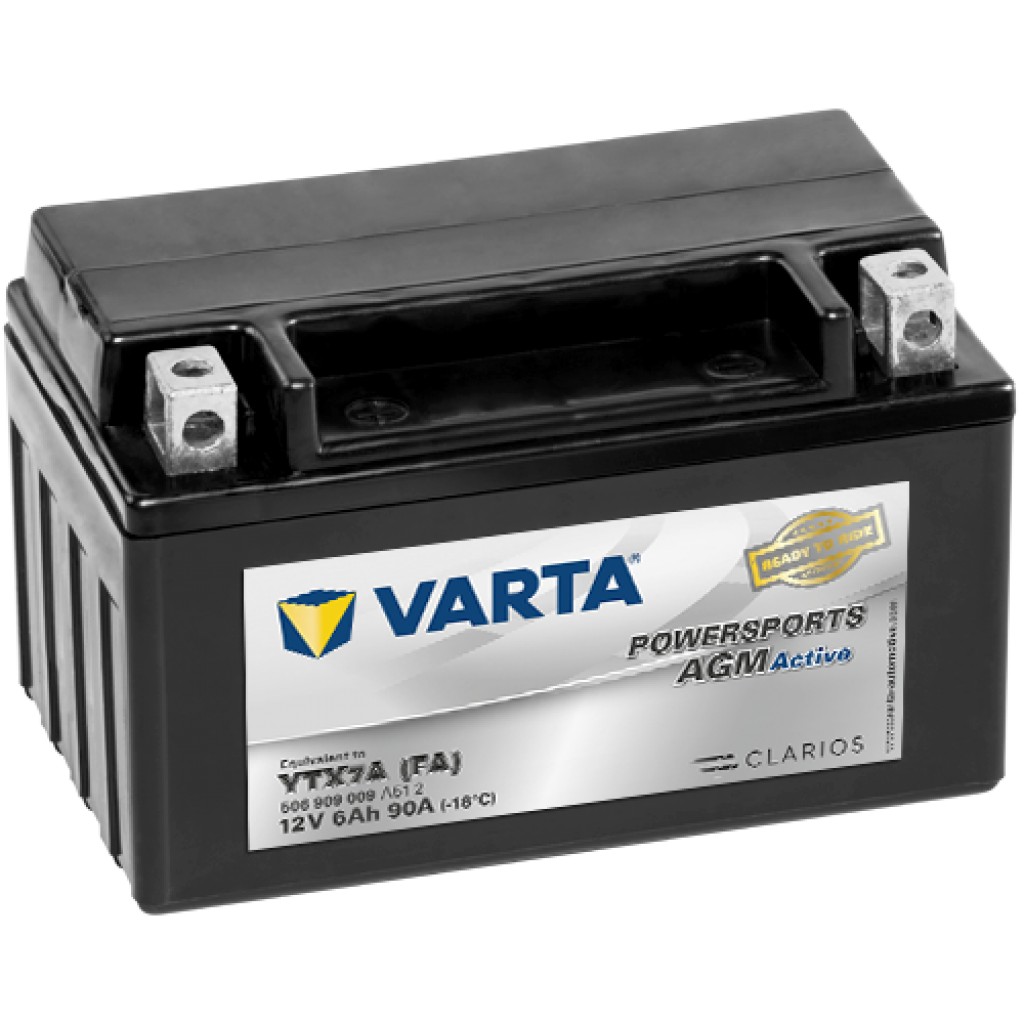 VARTA AGM MC Batteri 12V 6AH 105CCA (150x87x95mm) +venstre YTX7A (FA)