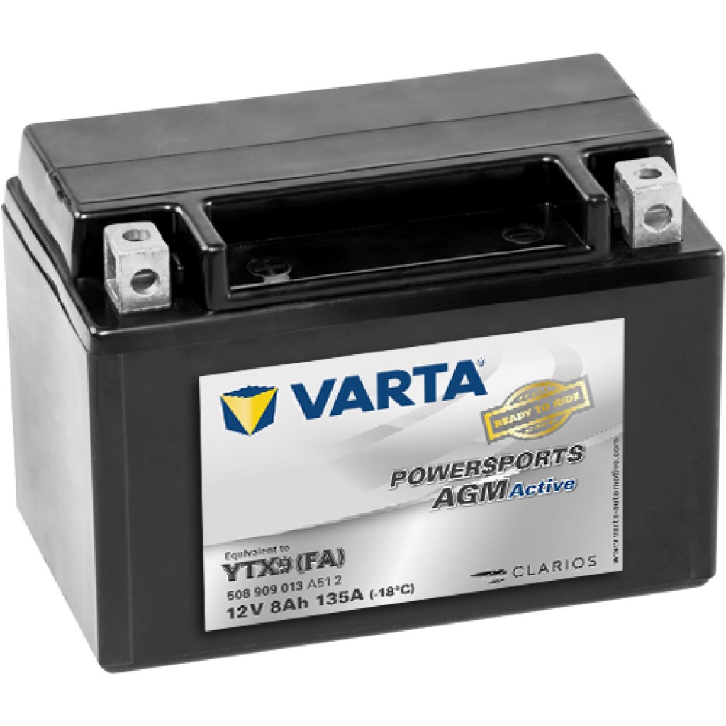 VARTA AGM MC Batteri 12V 8AH 135CCA (151x87x106mm) +venstre YTX9 (FA)