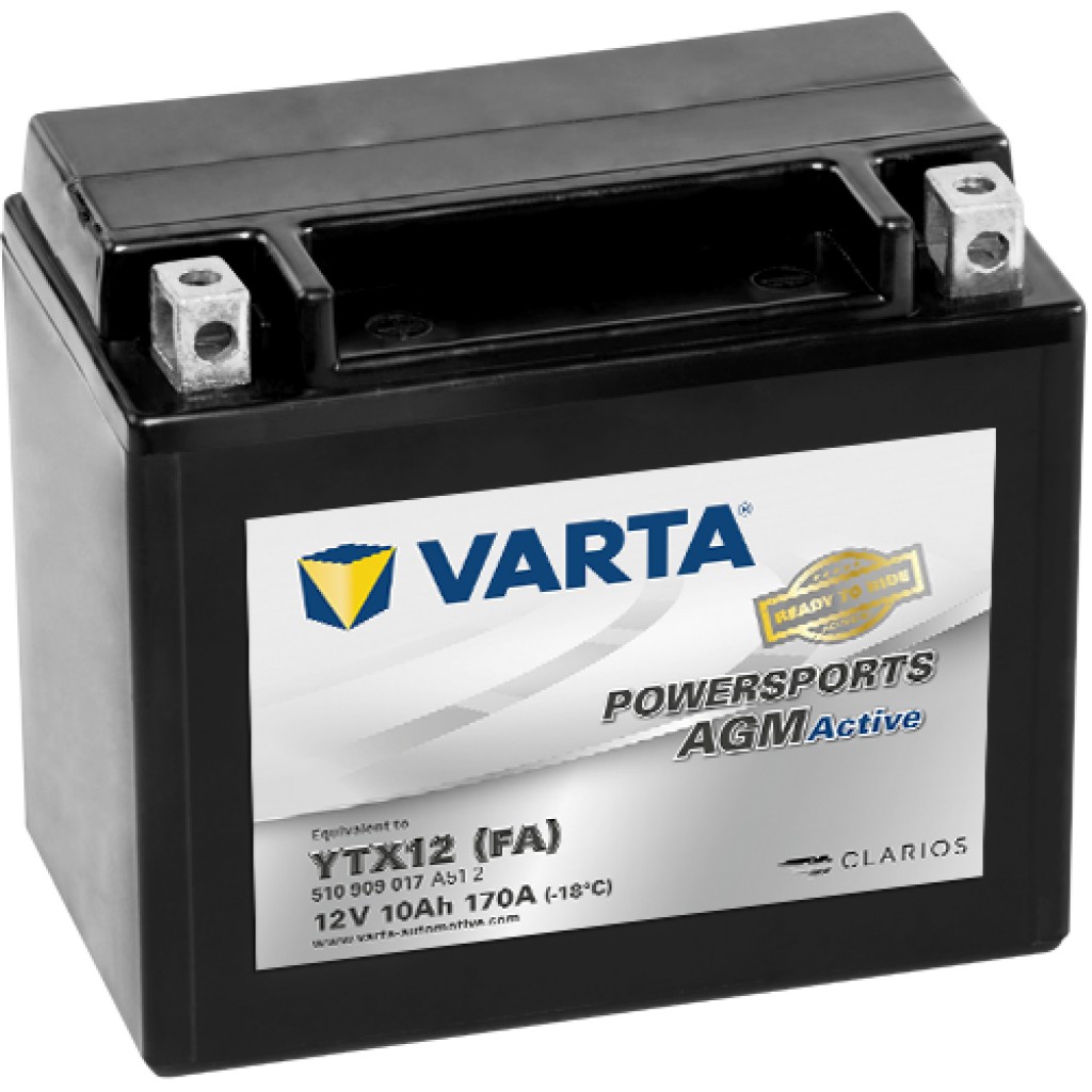 VARTA AGM MC Batteri 12V 10AH 170CCA (151x87x130mm) +venstre YTX12 (FA)