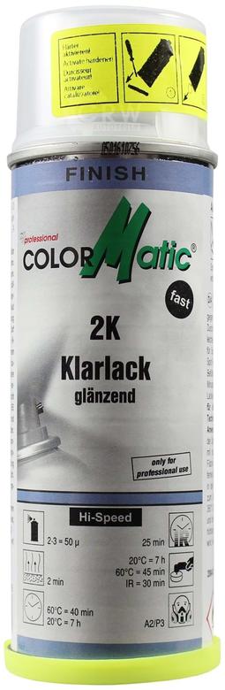 ColorMatic klarlakk, to-komponent, hi-speed spray, 200ml