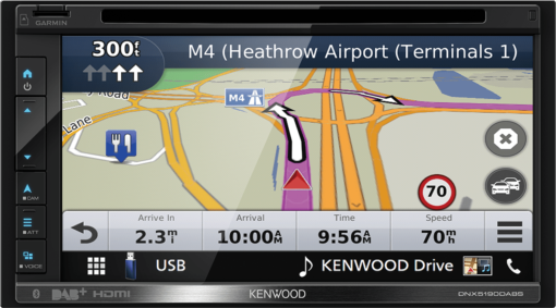 KENWOOD MULTIMEDIASPILLER MED NAVIGASJON DAB+ OG BLUETOOTH 5190