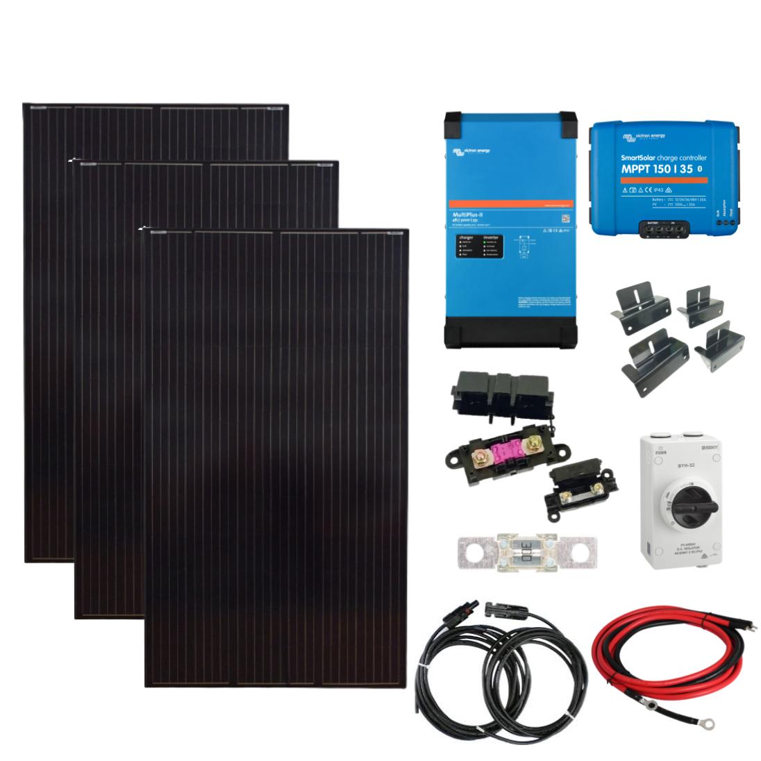 SKANBATT / VICTRON Kraftpakke 230V 3000VA - 1230W (3x410W) Solceller