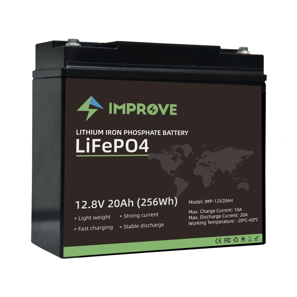 IMPROVE Lithium Batteri 12V 20Ah (LiFePO4) BMS 20A