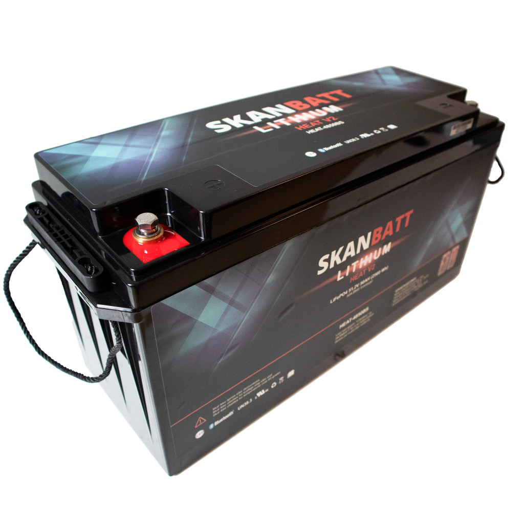 SKANBATT V2 Lithium Batteri 51,2V 50Ah 50A BMS - HEAT - Bluetooth (483x170x240mm)