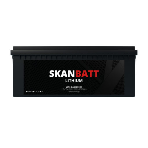 SKANBATT Lithium Batteri 48V 50AH 50A BMS (522x240x218mm) - IP67 - NYHET!