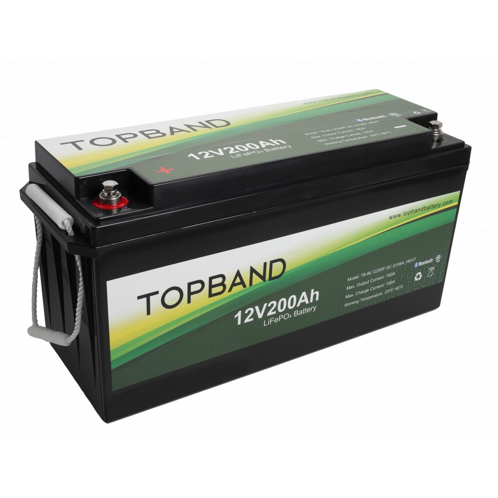 TOPBAND Lithium HEAT PRO - 12V 200AH - 200A BMS - Bluetooth og Varme (TOP-Heat200200BS)