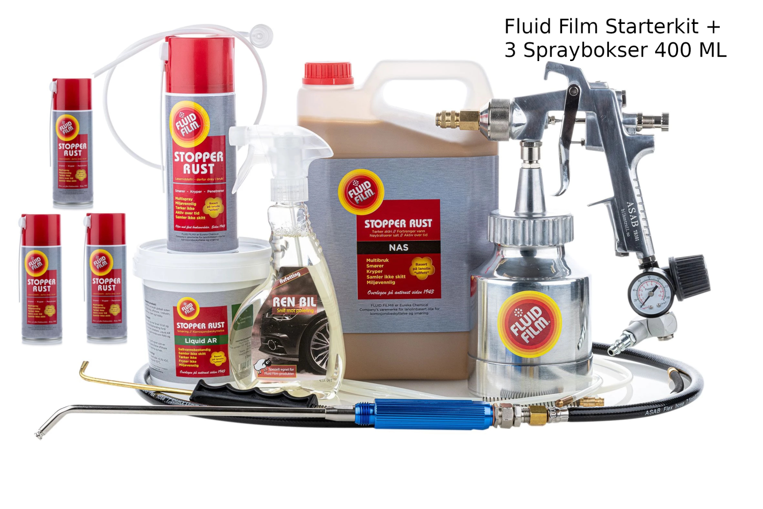 Fluid Film Antirust Starterkit Bundle – Starterkit + 3 Spray Bokser 400ML