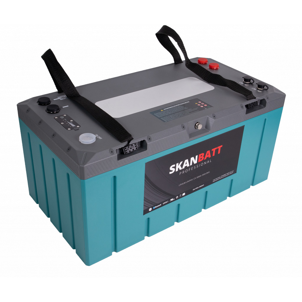 SKANBATT Lithium Professional Batteri IP67 12V 300Ah 300A BMS