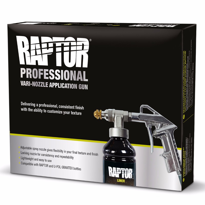 Raptor Sprøytepistol Pro Til Bedliner/Understellsmasse Med Justerbart Munnstykke