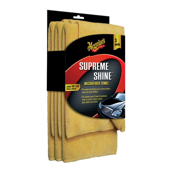 MEGUIARS SUPREME SHINE MICROFIBER TOWELS - 3 PACK