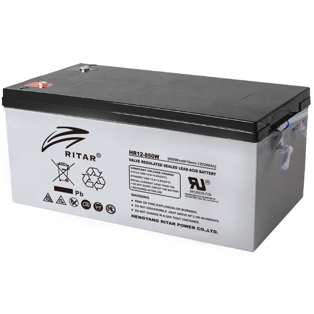 RITAR High Rate AGM Batteri 12V 260AH (521x268x225) M8