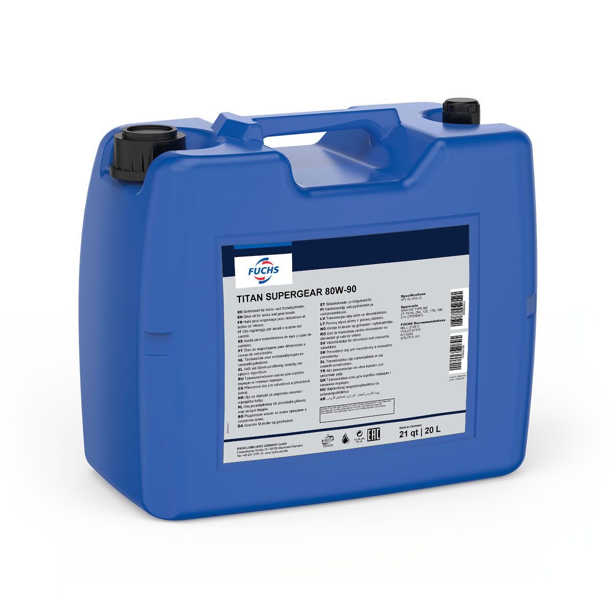 Fuchs Titan Supergear 80W-90 - Girolje - 20 Liter