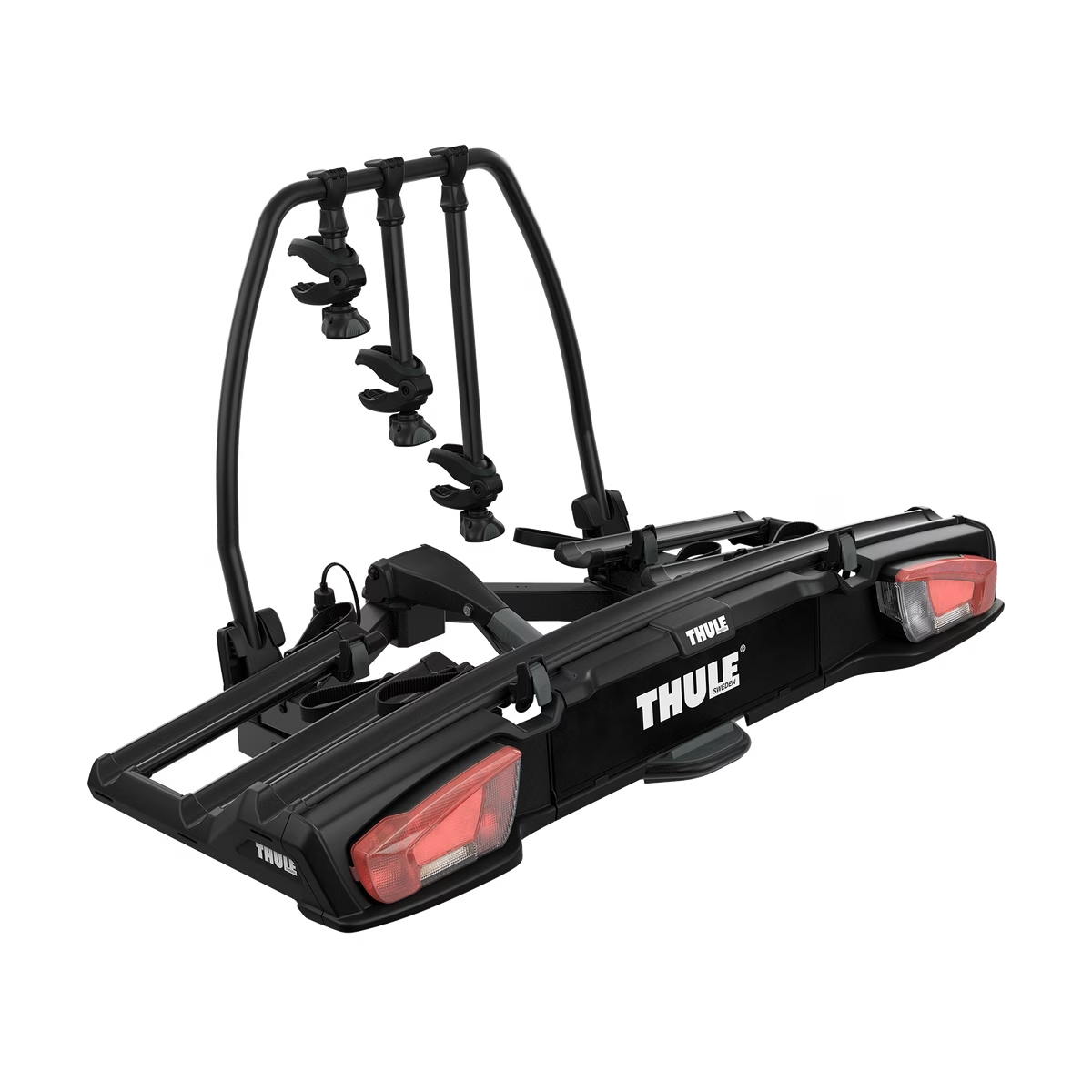 Thule Velospace XT3 sykkelstativ med tilhengerfeste og plattform til 3 sykler svart
