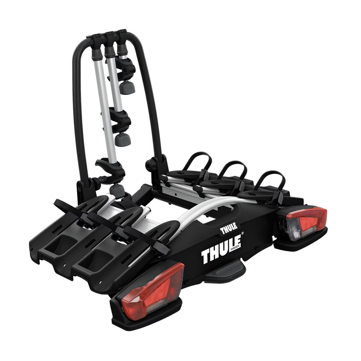 Thule VeloCompact F 3-sykkels plattform med stativ for hengerfeste 13-pins for FIX4BIKE svart/alumin
