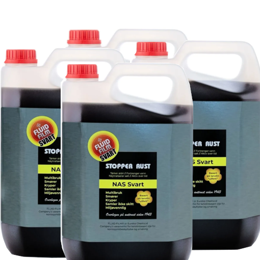 Fluid Film NAS Svart 5L Antirustmiddel, smøremiddel og elektrospray | PAKKETILBUD 4 STK