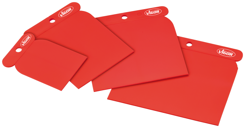 Vigor Japanese Sparkelsett - Sparkelskrape Plast 4 stk 50 - 80 - 100 - 120 mm