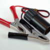 Skjøteledning med krokodilleklemmer. Praktisk til testing av ulike 12V elektriske artikler.