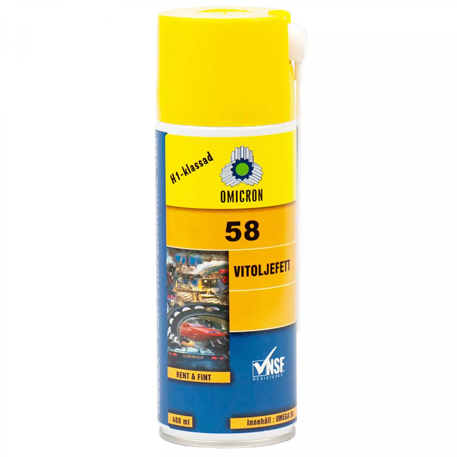 OMICRON 058 «Food Grade» FG‑Klasse maskinfett 400 ml Spray - NSF H1