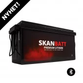 SKANBATT Premium Lithium Batteri - 24V 100Ah 100A BMS - 502x186x242mm - Bluetooth - 8 Års garanti