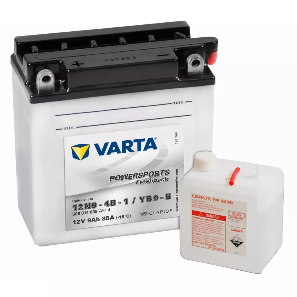 VARTA MC Batteri 12V 9AH 85CCA 136x76x134mm +venstre YB9-B