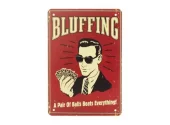 Bluffing Poker - Metallskilt i Aluminium - 20x30cm