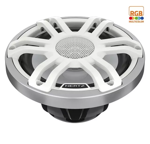 Hertz Marinehøyttaler- HMX65SLDG – 16,5cm/6½” – Koaxial 2-V – Hvit – RGB LED-Belysning