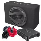 Hertz Basspakke – 12" Subwoofer med Forsterker og Kabelsett