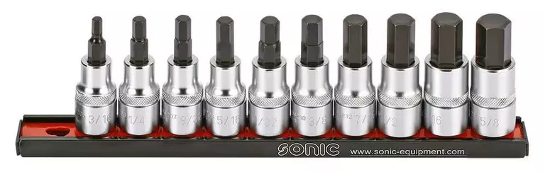 Sonic – 1/2″ unbrako pipebitssett SAE 10 deler på skinne