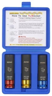 Sonic – 1/2″ momentbegrensende hjulpipe-sett 17/19/21mm 3 deler 100Nm