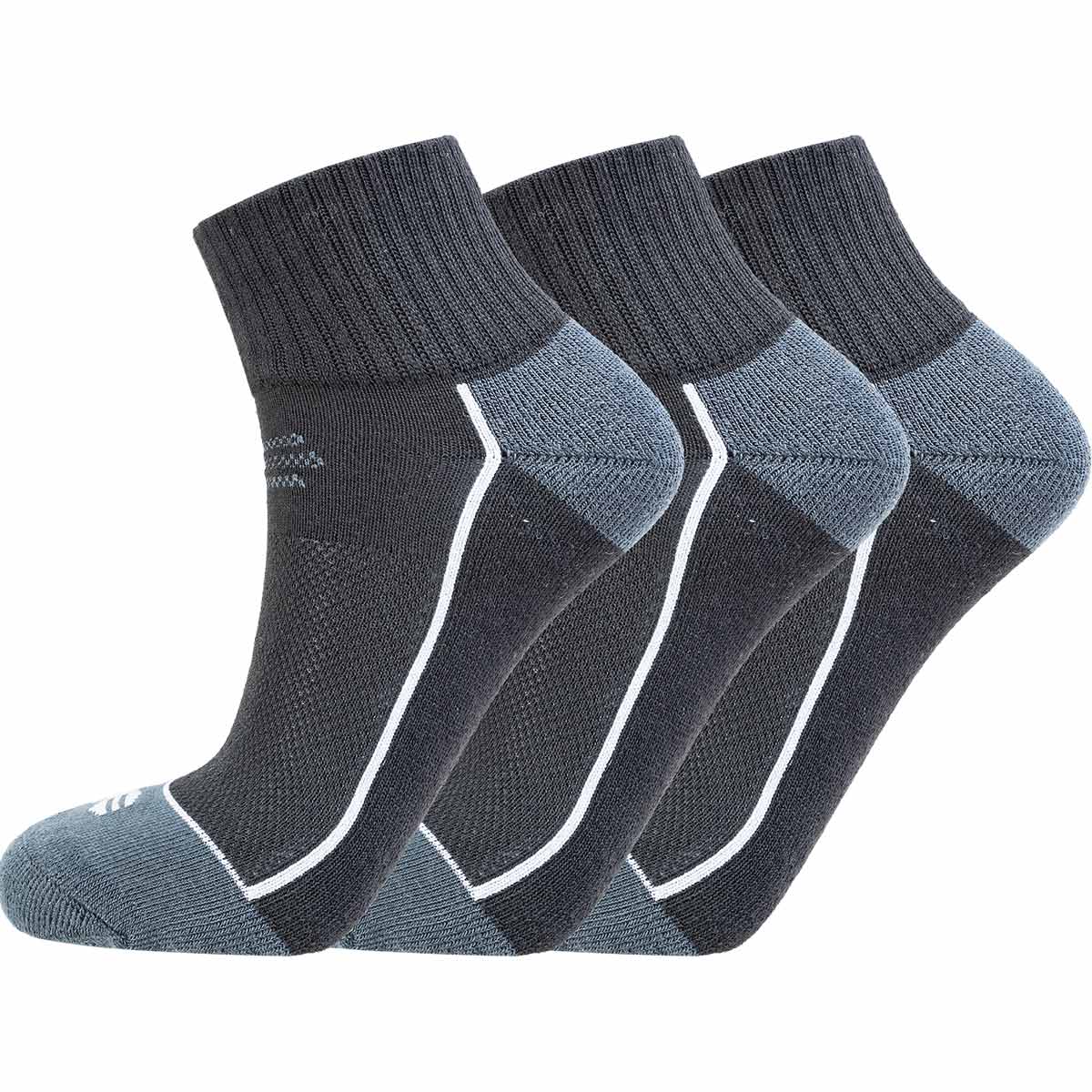 Endurance  Avery Quarter Black 3-Pack Sock