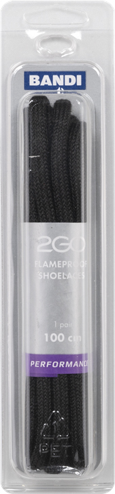 2GO  Shoelace 310 Black 100 cm