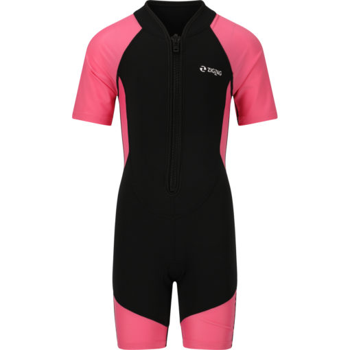 Zigzag  Kids Swim Suit Shocking Pink