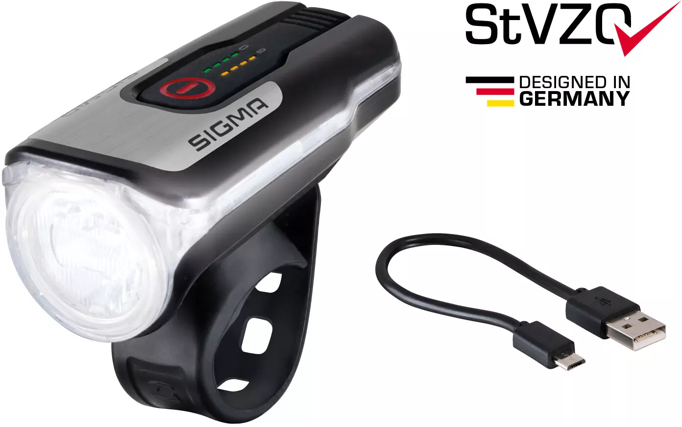 Sigma Front Light Aura 80 USB Black/Silver