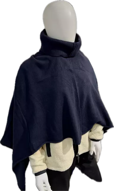 MJM Poncho Anja Collo W Recycled Wool Cashmere Blue