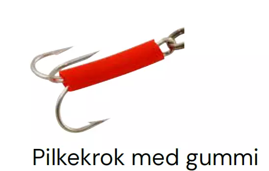 Sølvkroken  Pilkekrok med gummi 7/0