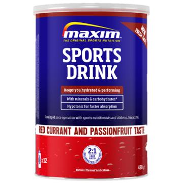 Maxim  Sportsdrikk Redcurrant and Passion fruit 480g