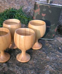 Eagle Products  4 stk drammeglass i tre på stett