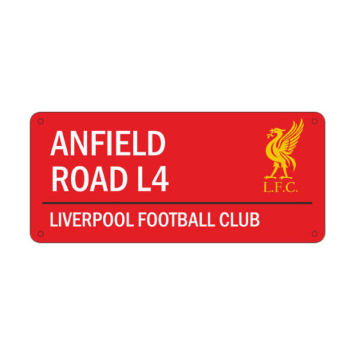 Livrepool Anfield Road skilt (rødt)